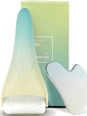 Roselyn Boutique Ice Roller & Gua Sha - Mint Green